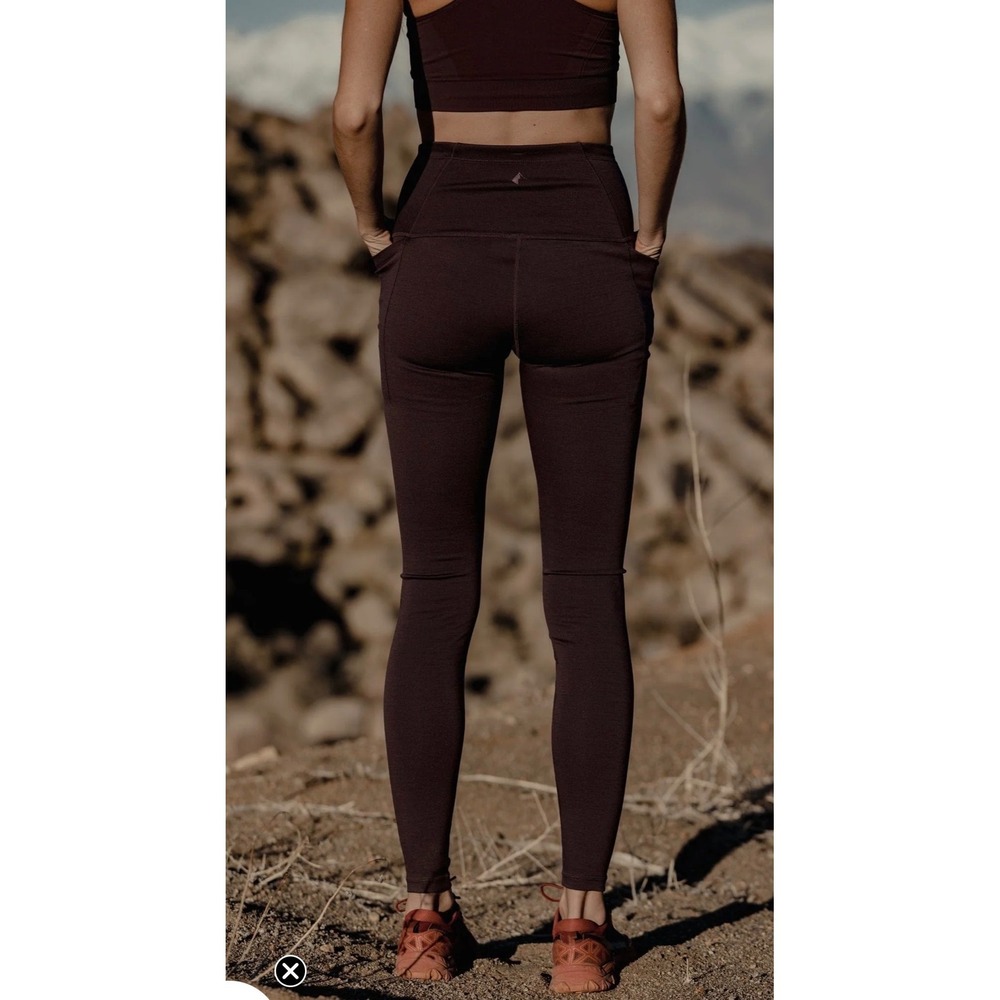 Ridge Iva Bell Merino  Leggings Womens XS Plum Purple Merino Wool Blend